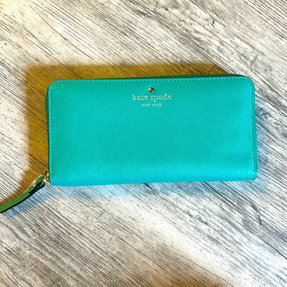 Never Been Used Teal Kate Spade zip around wallet!